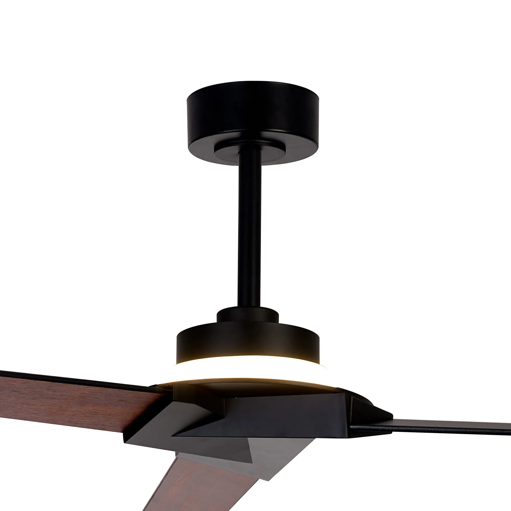 Brisa Mini 20W LED Dimmable Ceiling Light With Built-In 40W DC Reversible Fan, 2700-5000K Remote & APP Control, Black/Wood, IP44 M8725/MA  Mantra Brisa Mini